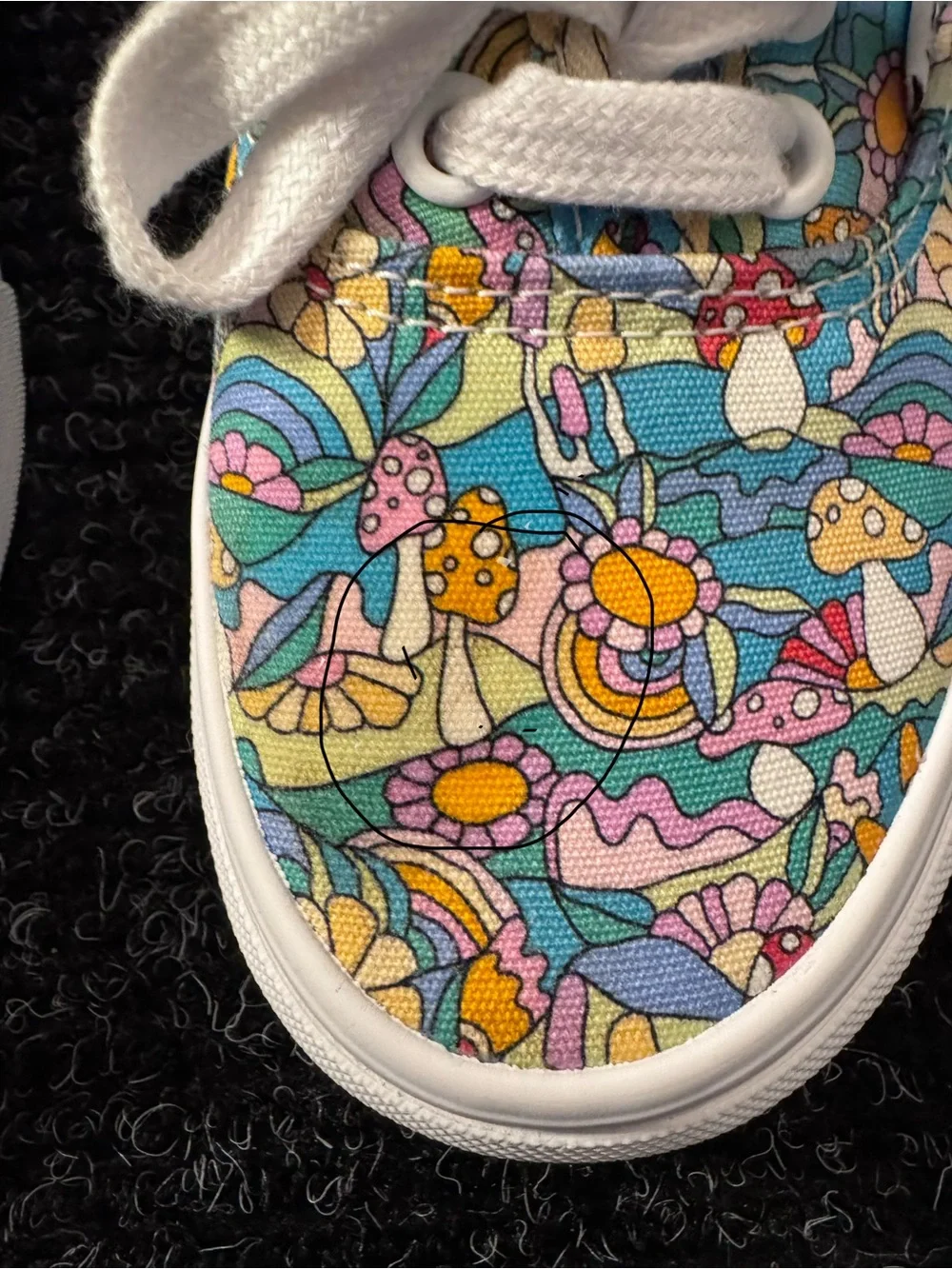 Vans Low Top Psychedelic Whimsical Mushroom Floral Enchanted Shoes Size 5.5 W/4M